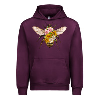 Mauve Wine bee with flowers Urban Hoodie - Artiststas