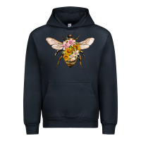 Navy bee with flowers Urban Hoodie - Artiststas