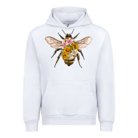 White bee with flowers Urban Hoodie - Artiststas