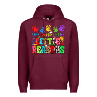 Burgundy I love my job for all the little reasons Premium Hoodie - MaliasSmallBusiness