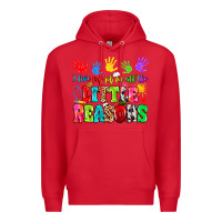 Red I love my job for all the little reasons Premium Hoodie - MaliasSmallBusiness