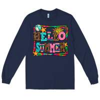 Navy hello summer Long Sleeve Tee - AdoDesignShop