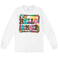 White hello summer Long Sleeve Tee - AdoDesignShop