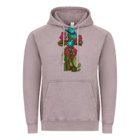 Vintage Zinc Gemstone Cross With Cactus Vintage Hoodie - RanaPortraitStore