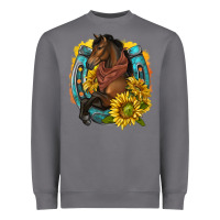 Storm western horse with horseshoe Heavyweight Sweatshirt - texasbilliewilder