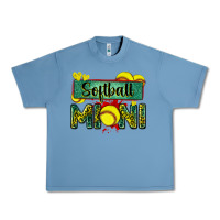 Pebble Blue softball mini with leopard Urban Heavy Tee - Zillion Design Studio
