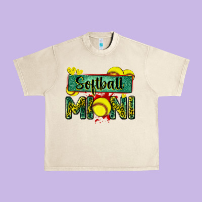 Softball Mini With Leopard Urban Heavy Tee Designed By Zillion Design Studio
