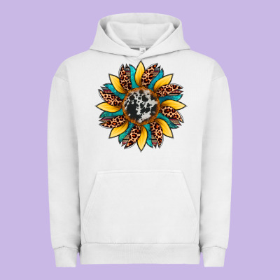 Sunflower Cowhide Leopard Urban Hoodie Designed By Artiststas