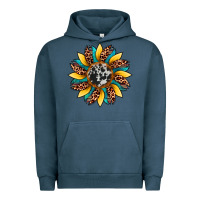 Pigment Midnight Navy sunflower cowhide leopard Urban Hoodie - Artiststas