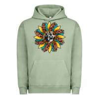 Pigment Oil Green sunflower cowhide leopard Urban Hoodie - Artiststas