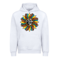 White sunflower cowhide leopard Urban Hoodie - Artiststas