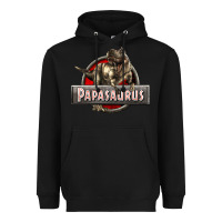 Black Papasaurus T-Rex Heavyweight Hoodie - LillyAllenDesigns
