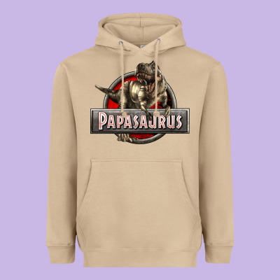 Papasaurus T-rex Heavyweight Hoodie Designed By Lillyallendesigns