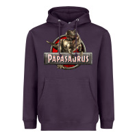 Plum Papasaurus T-Rex Heavyweight Hoodie - LillyAllenDesigns