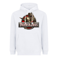 White Papasaurus T-Rex Heavyweight Hoodie - LillyAllenDesigns