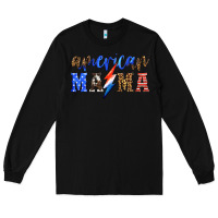 Black american mama thunderbolt Long Sleeve Tee - HRA Design Shop