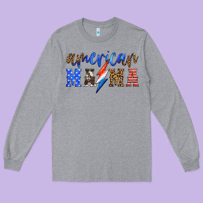 American Mama Thunderbolt Long Sleeve Tee Designed By Hra Design Shop