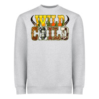 Heather Grey Western wild child Heavyweight Sweatshirt - texasbilliewilder