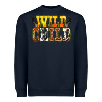 Navy Western wild child Heavyweight Sweatshirt - texasbilliewilder