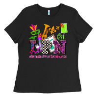 Black mardi gras lpn licensed practical nurse Ladies Tee - AdoDesignShop