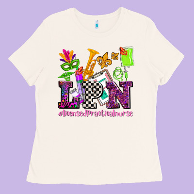 Mardi Gras Lpn Licensed Practical Nurse Ladies Tee Designed By Adodesignshop