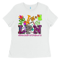 White mardi gras lpn licensed practical nurse Ladies Tee - AdoDesignShop