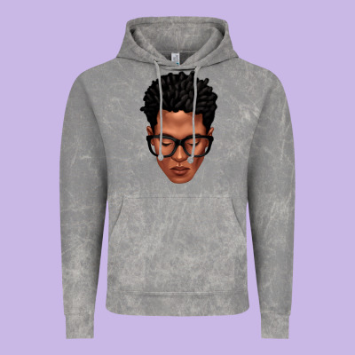 Black Man Portrait Vintage Hoodie Designed By Texasbilliewilder