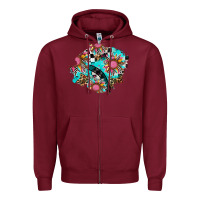 Burgundy race sunflower patches Zipper Hoodie - AdoDesignShop