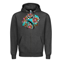 Charcoal Heather race sunflower patches Zipper Hoodie - AdoDesignShop