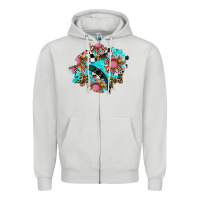 Dove Grey race sunflower patches Zipper Hoodie - AdoDesignShop