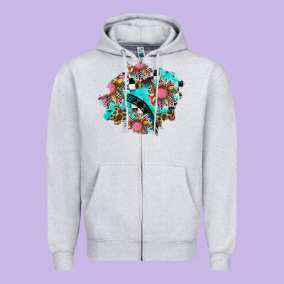 Race Sunflower Patches Zipper Hoodie Designed By Adodesignshop