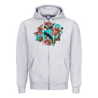 Heather Grey race sunflower patches Zipper Hoodie - AdoDesignShop