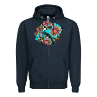 Navy race sunflower patches Zipper Hoodie - AdoDesignShop