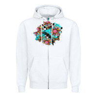 White race sunflower patches Zipper Hoodie - AdoDesignShop
