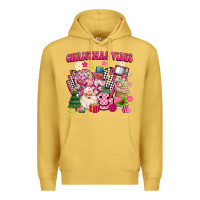 Antique Gold retro pink christmas vibes Premium Hoodie - MaliasSmallBusiness
