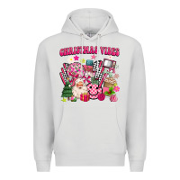 Dove Grey retro pink christmas vibes Premium Hoodie - MaliasSmallBusiness