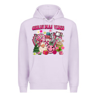 Lilac retro pink christmas vibes Premium Hoodie - MaliasSmallBusiness