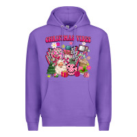 Purple retro pink christmas vibes Premium Hoodie - MaliasSmallBusiness