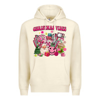 Sandshell retro pink christmas vibes Premium Hoodie - MaliasSmallBusiness