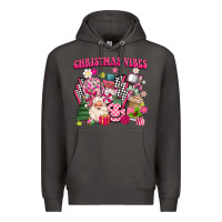 Smoke retro pink christmas vibes Premium Hoodie - MaliasSmallBusiness