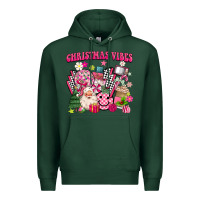 Sports Green retro pink christmas vibes Premium Hoodie - MaliasSmallBusiness