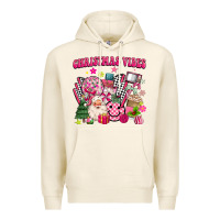 Tofu retro pink christmas vibes Premium Hoodie - MaliasSmallBusiness