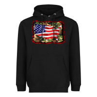 Black distressed american flag Heavyweight Hoodie - BarkalooDesign
