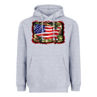 Heather Grey distressed american flag Heavyweight Hoodie - BarkalooDesign
