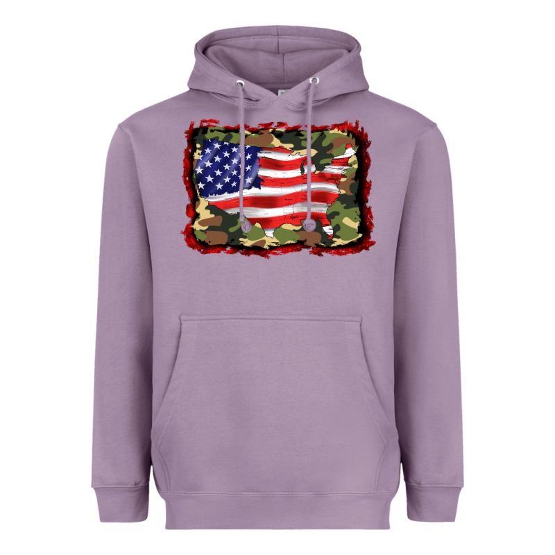 Distressed American Flag Heavyweight Hoodie by BarkalooDesign | Teevron
