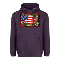 Plum distressed american flag Heavyweight Hoodie - BarkalooDesign