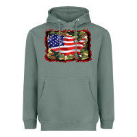 Sage distressed american flag Heavyweight Hoodie - BarkalooDesign