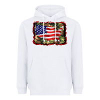 White distressed american flag Heavyweight Hoodie - BarkalooDesign