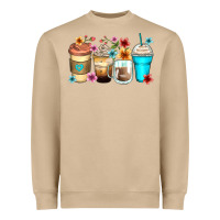 Mushroom flowers with coffee Heavyweight Sweatshirt - Zillion Design Studio