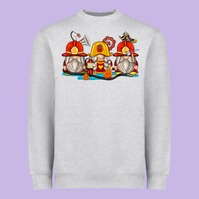 Firefighter Gnomes Heavyweight Sweatshirt Designed By Zillion Design Studio